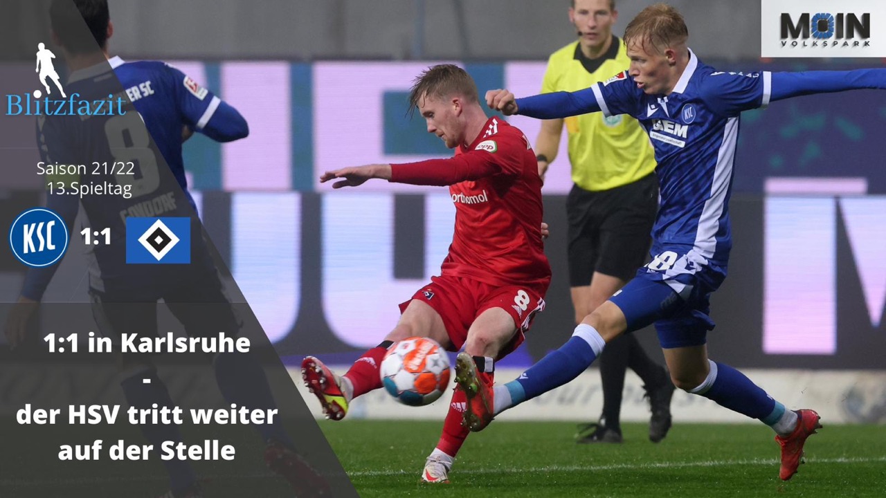 1:1 beim KSC: Der HSV tritt weiter auf der Stelle